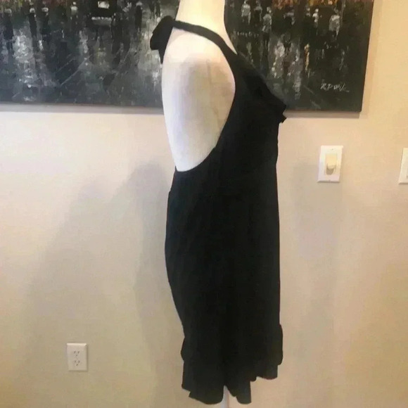a.n.a Cute Little Black Ruffled Halter Mini Dress size XL - Picture 6 of 7